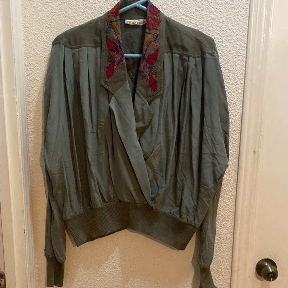 Vintage Marc D’alcy Embroidered Green Women's Jacket